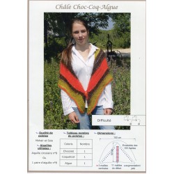 Fiche tricot :  Châle Choc-Coq-Algue